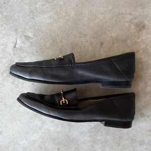 Sam Edelman Black Loafers with Gold Accent